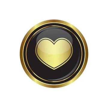 Heart icon gold Stock Illustration