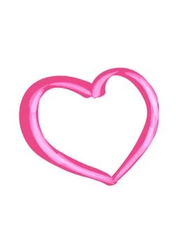 Heart icon gradient hand drawn symbol. Love emblem isolated on white background Stock-Illustration