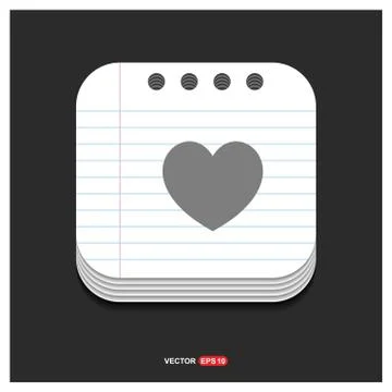 Heart icon Gray icon on Notepad Style template Vector EPS 10 Free Icon イラスト素材