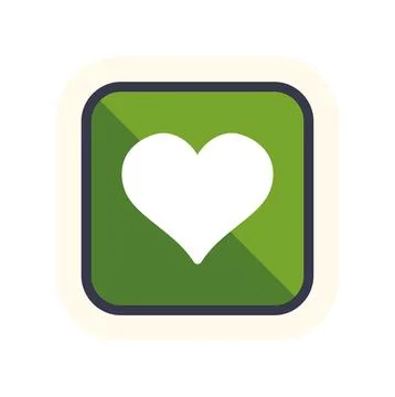 Heart icon green button flat design symbol Stock Illustration