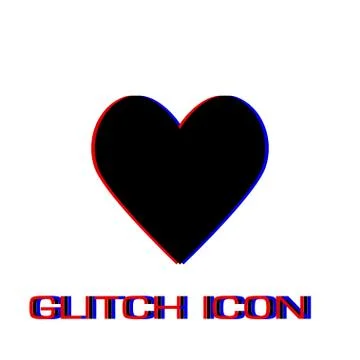 Heart Icon icon flat. Stock Illustration