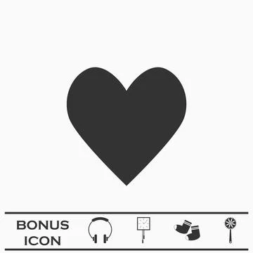 Heart Icon icon flat. Illustrazione stock