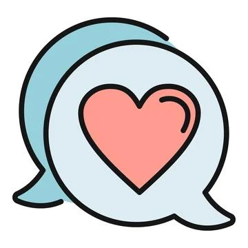 Heart icon inside message speech bubble Stock Illustration
