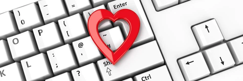 Heart icon on keyboard #2 Stock Illustration