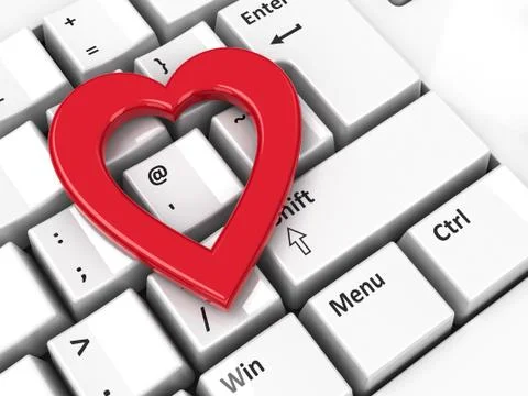 Heart icon on keyboard Stock Illustration