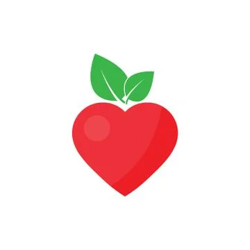Heart icon with leaf icon vector Stock Illustration