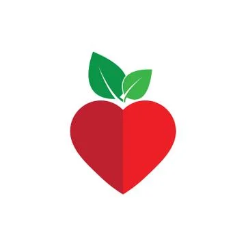 Heart icon with leaf icon vector Stock Illustration