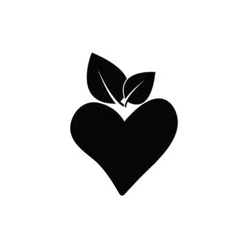 Heart icon with leaf icon vector Stock Illustration