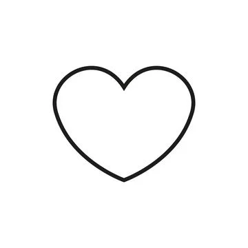 Heart icon in linear design isolated vector signs. Stock Illustration