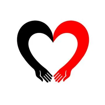 The heart icon. Open, empty hands. Stock Illustration