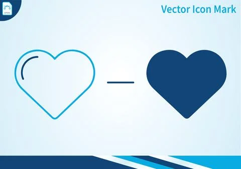 Heart icon outline and solid graphic. Stock Illustration