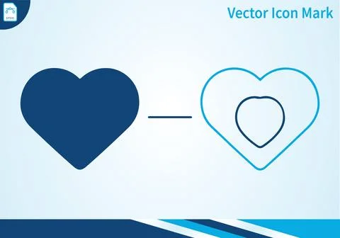 Heart icon outline and solid graphic for love. Ilustración de archivo