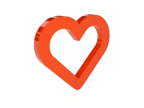 Heart icon over white background. Concept 3D illustration. Stock Illustration