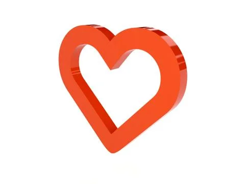 Heart icon over white background. Concept 3D illustration. Stock Illustration
