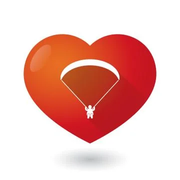 Heart icon with a paraglider Illustrazione stock