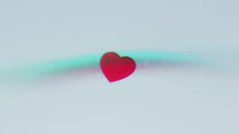 Heart icon on the phone screen. Like Macro shoot. Pixel Stock Footage 146161654