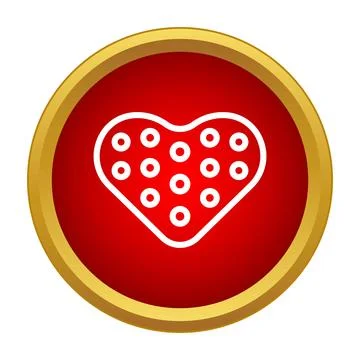 Heart icon with polka dot pattern in red circle Illustrazione stock