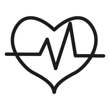 Heart Icon With Pulse. Vector illustration of a heartbeat. Logo for Medical.. Stock Illustration