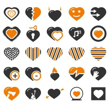 Heart Icon Set Stock Illustration