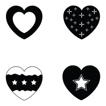 Heart icon set Stock Illustration
