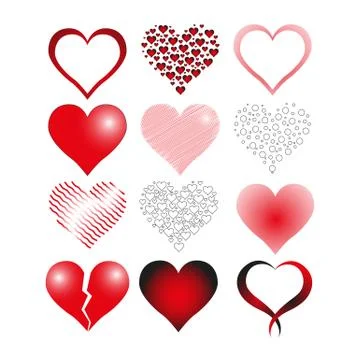 Heart Icon Set Illustrazione stock