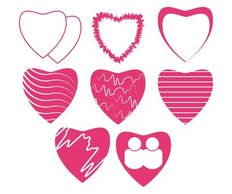Heart icon set Stock Illustration