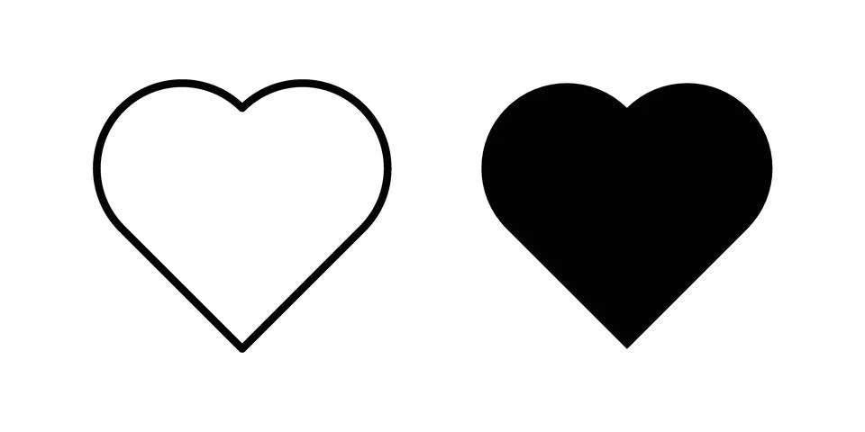 Heart icon set modern line and solid style collection. 스톡 일러스트