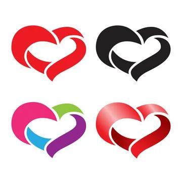 Heart icon set, vector illustration Stock Illustration