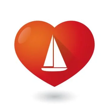 Heart icon with a ship Stock Illustration