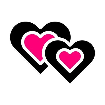 Heart icon solid black pink style valentine illustration vector element and.. Stock Illustration