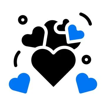 Heart icon solid blue black style valentine illustration vector element and.. Stock Illustration
