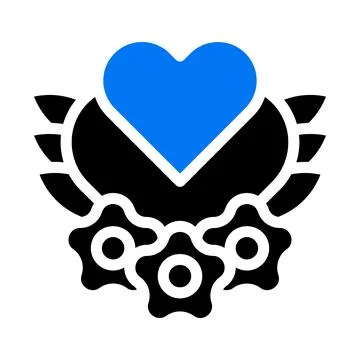 Heart icon solid blue black style valentine illustration vector element and.. Illustrazione stock