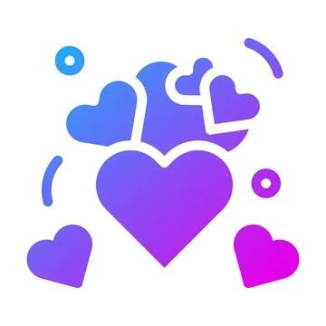 Heart icon solid gradient style valentine illustration vector element and s.. Illustrazione stock