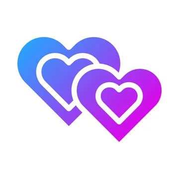 Heart icon solid gradient style valentine illustration vector element and s.. Stock Illustration