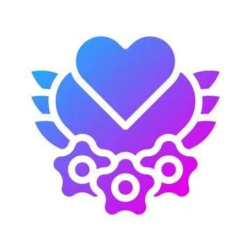 Heart icon solid gradient style valentine illustration vector element and s.. Stock Illustration