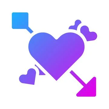 Heart icon solid gradient style valentine illustration vector element and s.. 库存插图