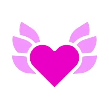 Heart icon solid pink style valentine illustration vector element and symbo.. Stock Illustration