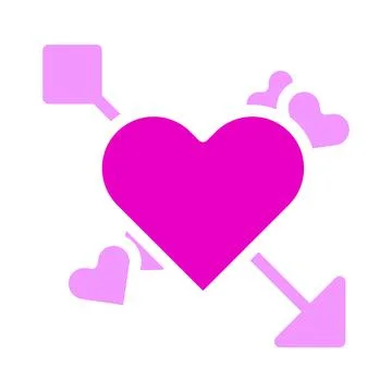 Heart icon solid pink style valentine illustration vector element and symbo.. Stock Illustration