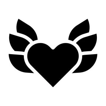 Heart icon solid style valentine illustration vector element and symbol per.. Stock Illustration