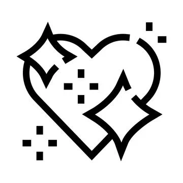 Heart icon sparkling clean with magic shiny effect Illustrazione stock