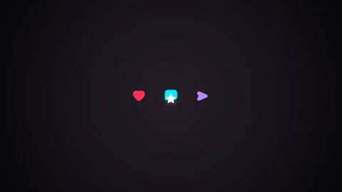 Heart Icon User Interface Interaction in Minimal Dark Background Stock Footage 347080486