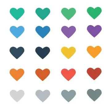 Heart Icon Vector with Colorful Stock Illustration