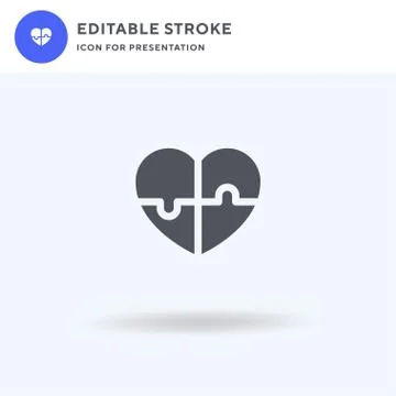 Heart icon vector, filled flat sign, solid pictogram isolated on white, logo  Stock Illustration