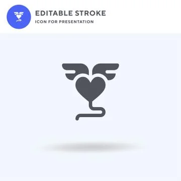 Heart icon vector, filled flat sign, solid pictogram isolated on white, logo  Stock Illustration