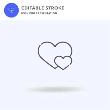 Heart icon vector, filled flat sign, solid pictogram isolated on white, logo  Stock Illustration