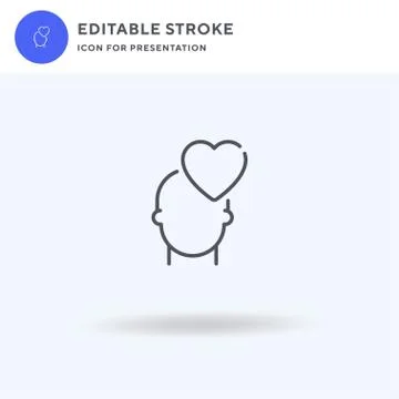 Heart icon vector, filled flat sign, solid pictogram isolated on white, logo  Stock Illustration