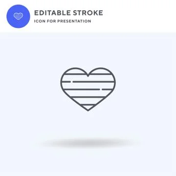 Heart icon vector, filled flat sign, solid pictogram isolated on white, logo  Stock Illustration