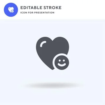 Heart icon vector, filled flat sign, solid pictogram isolated on white, logo  Stock Illustration