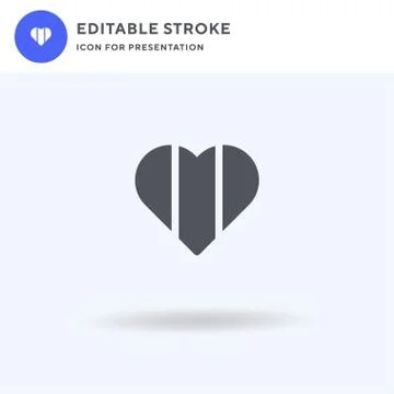 Heart icon vector, filled flat sign, solid pictogram isolated on white, logo Illustrazione stock