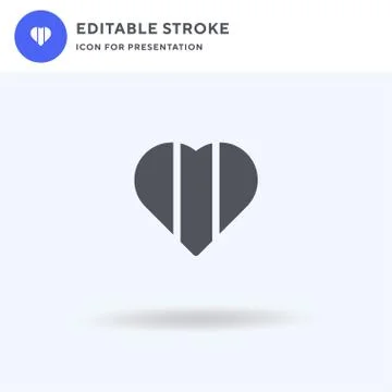 Heart icon vector, filled flat sign, solid pictogram isolated on white, logo Stock Illustration